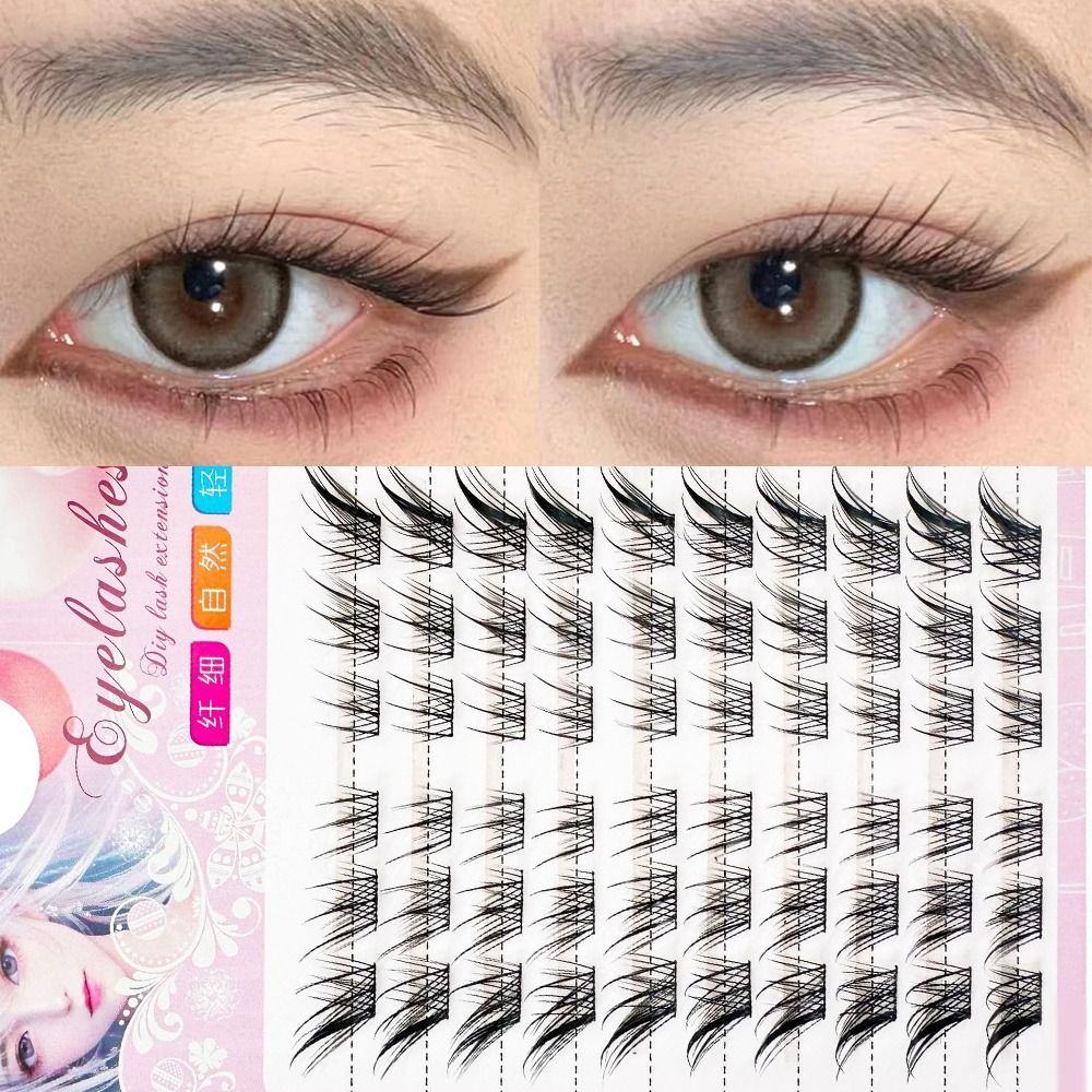 Eyelash Extension C Curl - 3D Cat Eye Clusters Lashes Natural