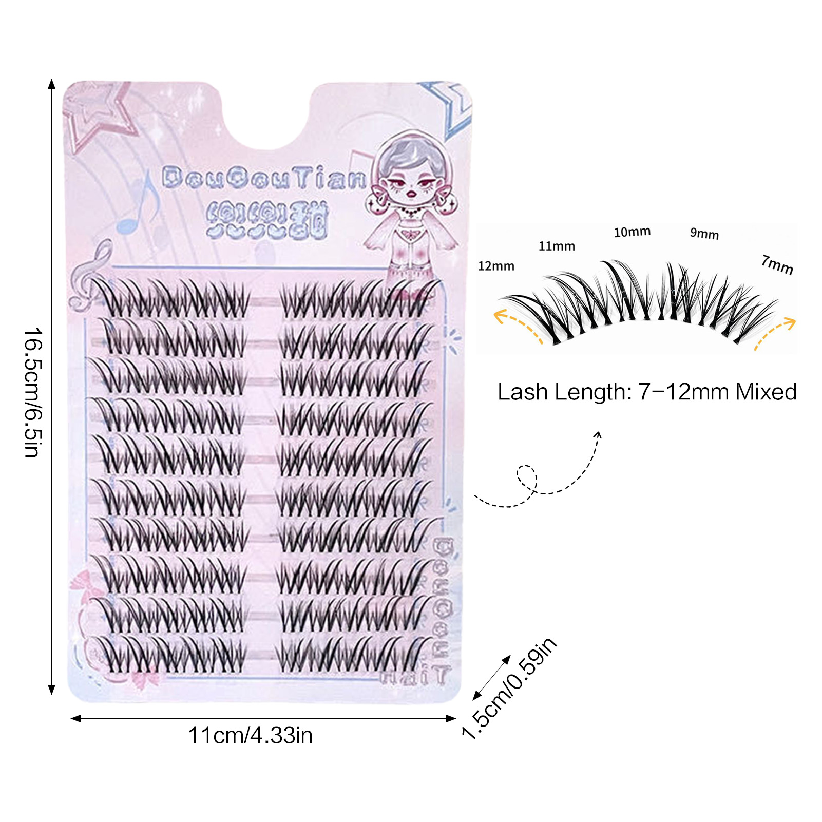 Fox-style False Eyelashes 7-12 - Eyelash Extension C Curl 评论和价格