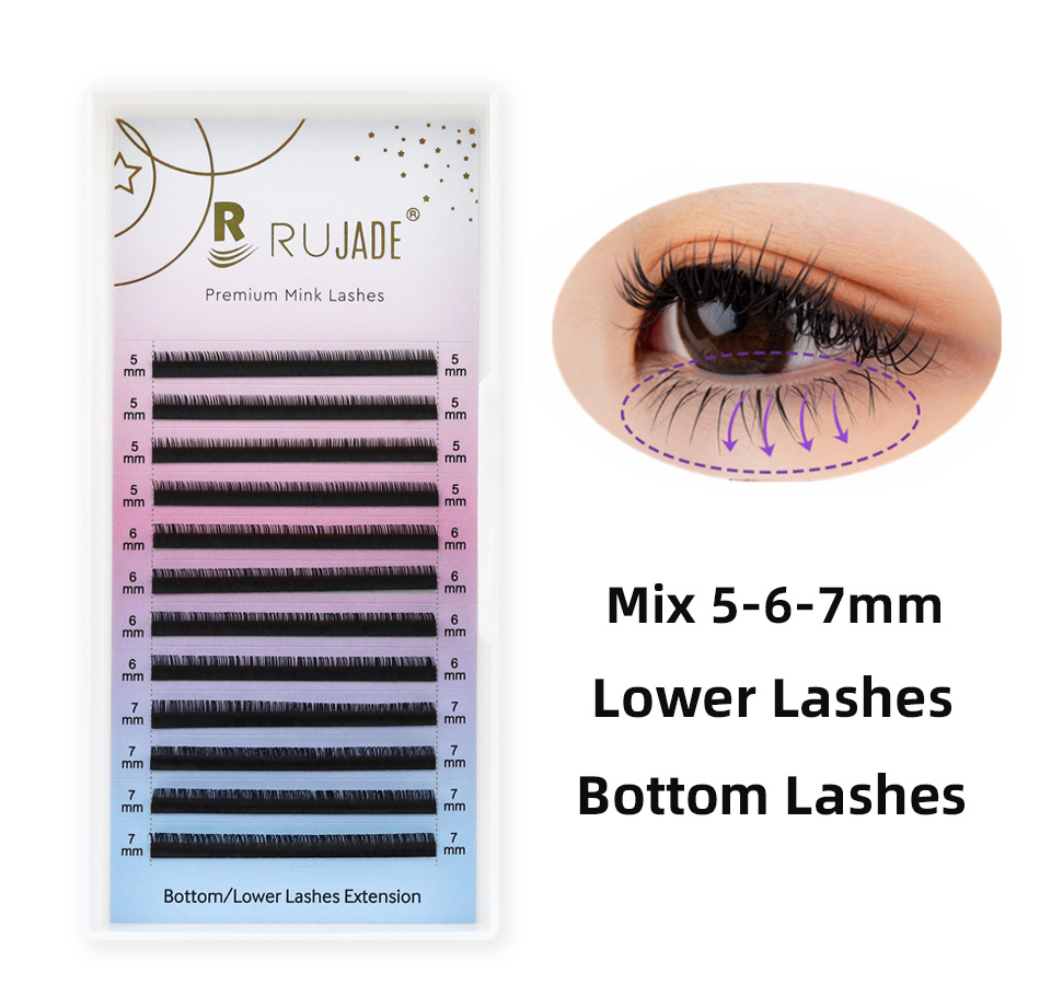Lower Lashes Mix 5 6 7mm Botto - Eyelash Extension C Curl 评论和价格